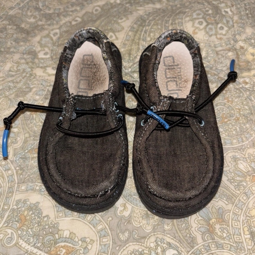 Hey Dude Toddler‎ Boys Black Grey Blue Slip On Shoes Size K6